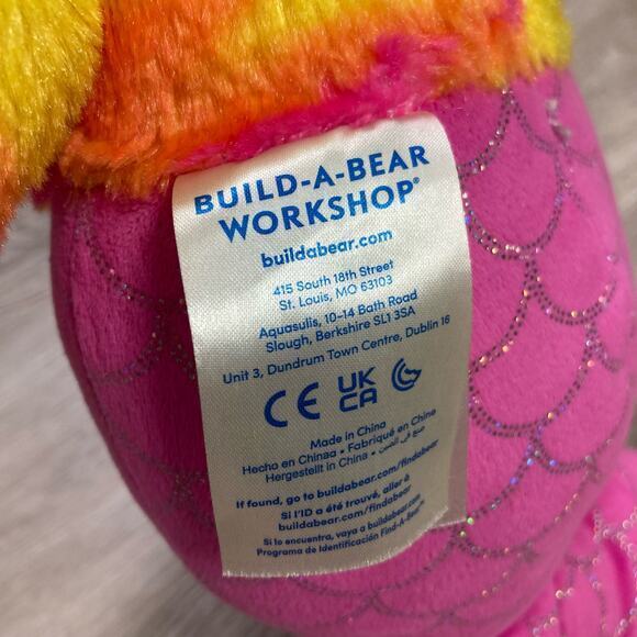 Build-A-Bear Mer-Cat Plush‎ 16" Pink Tie-Dye Shimmering Tail Mermaid Cat - Picture 5 of 12